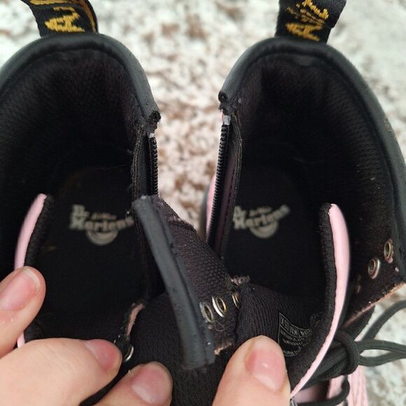 Dr. Martens Pink patent Leather Ankle Boots 1460  size 10 Zip Lace - Picture 6 of 9